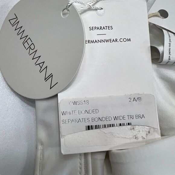 Zimmermann Separates NWT Bonded Wide Tri Bra Swim Top White Size 6/8 A/B - Picture 6 of 8